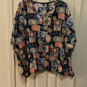 Tafford Plus Size Scrub Set Size 5X Moon Stars